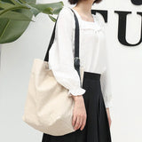 Women's Casual Canvas Drawstring Shoulder Bag