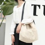 Women's Casual Canvas Drawstring Shoulder Bag