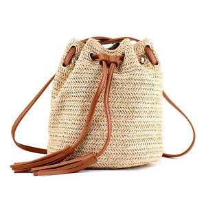 Summer Beach Bags Tassels Crossbody Bag Weaving Money Bank Knitted Handbag