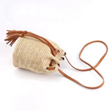 Summer Beach Bags Tassels Crossbody Bag Weaving Money Bank Knitted Handbag