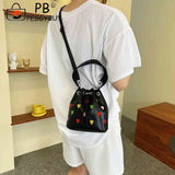 Love Heart Embroidered Crossbody Bag