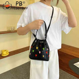 Love Heart Embroidered Crossbody Bag