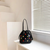 Love Heart Embroidered Crossbody Shoulder Bag