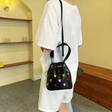 Love Heart Embroidered Crossbody Shoulder Bag