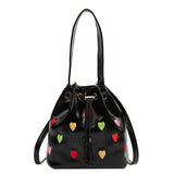Love Heart Embroidered Crossbody Shoulder Bag