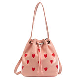 Love Heart Embroidered Crossbody Shoulder Bag