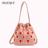 Love Heart Embroidered Crossbody Bag Small Tote Handbag