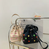 Love Heart Embroidered Shoulder Bag Crossbody