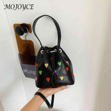 Love Heart Embroidered Crossbody Bag Small Tote Handbag