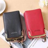Lychee Texture Crossbody Phone Bag Faux Leather Messenger Bag
