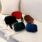 Corduroy Mini Shoulder Bag for Women