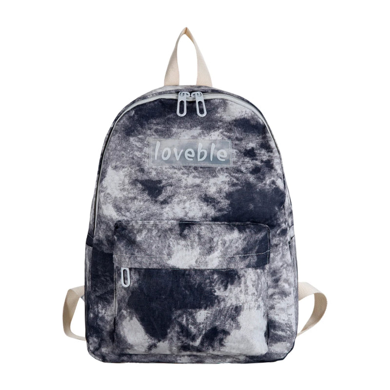 Nylon Schoolbag Teen Girls Travel Backpack Print Shoulder Bag