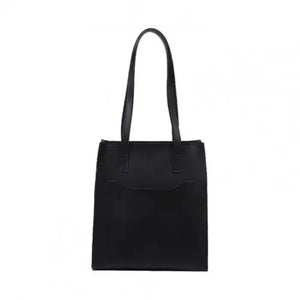 Shoulder Bag Smooth Zipper Faux Leather Solid Handle Bag