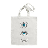 Evil Eye Large Capacity Women Canvas Shoulder Bag Tote Handbag