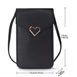 Purple Flower Print Shoulder Bag Touch Screen Mobile Phone Wallets
