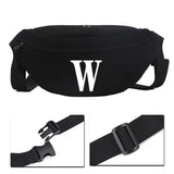 Unisex Shoulder Bag Initial Name Printed Pattern Tool Waist Travel Bag