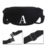 Unisex Shoulder Bag Initial Name Printed Pattern Tool Waist Travel Bag