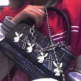 Metal Punk Biker Style Shoulder Bag Messenger Purse