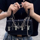 Metal Punk Biker Style Shoulder Bag Messenger Purse