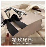 Shoulder Bag Women Bow Chain Diamond Lattice Casual High Street Satchel