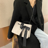 Shoulder Bag Women Bow Chain Diamond Lattice Casual High Street Satchel
