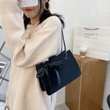 Women's Shoulder Bag Bow Chain Diamond Lattice Satchel Ins Style