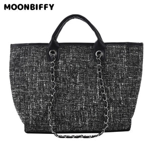 Canvas Shoulder Bag Women Large Capacity Single Shoulder Tote Bag Purse