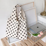 Shoulder Bag Women Dot Canvas Large Capacity Underarm Leisure High Street