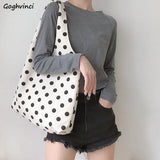 Shoulder Bag Women Dot Canvas Large Capacity Underarm Leisure High Street