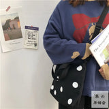 Shoulder Bag Women Dot Underarm Crossbody Canvas Shopping Bag
