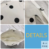 Shoulder Bag Women Dot Underarm Crossbody Canvas Shopping Bag