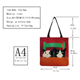Foldable Cat Print Shoulder Bag Women Tote Shopper Cartoon High Capacity