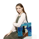 Foldable Cat Print Shoulder Bag Women Tote Shopper Cartoon High Capacity