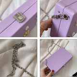 Shoulder Bag Women Flower Colorful Case Chain PU Ins Sweet Handbags Crossbody