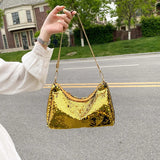 Sequined Shoulder Bag Women Baguette Bags Shining Glitter Party Handbag