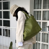 Shoulder Bag Women Solid Large Capacity Tote Bag OL High Street Ins PU Handbags