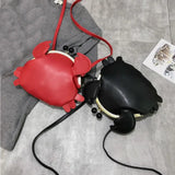 Funny Crab Shoulder Bag Women's Crossbody Faux Leather Twist Lock