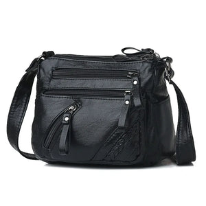 Soft Leather Shoulder Bag Multi-layer Messenger Small Square Bag