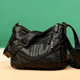 Soft Leather Shoulder Bag Multi-layer Messenger Small Square Bag