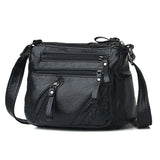 Soft Leather Shoulder Bag Multi-layer Messenger Small Square Bag