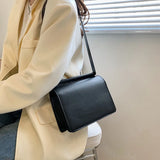 Retro Solid PU Leather Crossbody Shoulder Bag for Women
