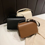 Retro Solid PU Leather Crossbody Shoulder Bag for Women