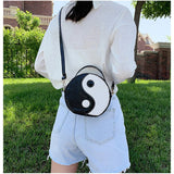 Circular Shoulder Bag for Women Small PU Leather Purse