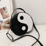 Circular Shoulder Bag for Women Small PU Leather Purse