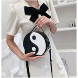 Circular Shoulder Bag for Women Small PU Leather Purse