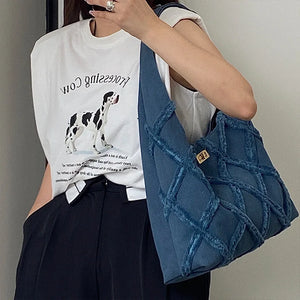 Denim Shoulder Bag for Women High Sense Tote Bag