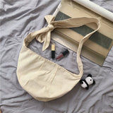 Canvas Shoulder Bag Harajuku Vintage Zipper Soft Book Bolsa