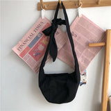 Canvas Shoulder Bag Harajuku Vintage Zipper Soft Book Bolsa