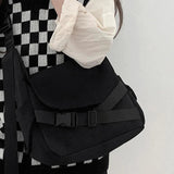 Canvas Soft Unisex Shoulder Bag Harajuku Students Street Vintage Cross-body