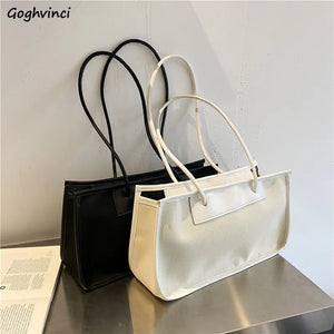 Canvas Women Shoulder Bag Large Capacity Underarm Style Zipper Handbags